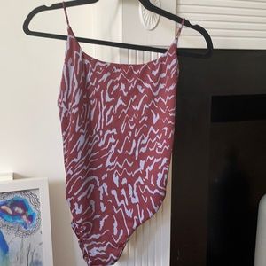 Madewell tiger stripe high waisted swimsuit NWT